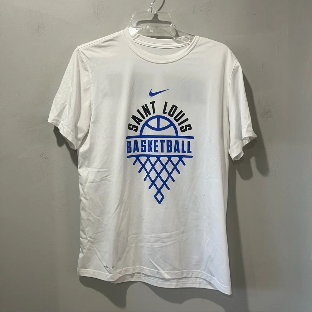 SLU Billikens Shirt Adult Medium White SLU Nike Dri Fit‎ Short Sleeve Just Do It